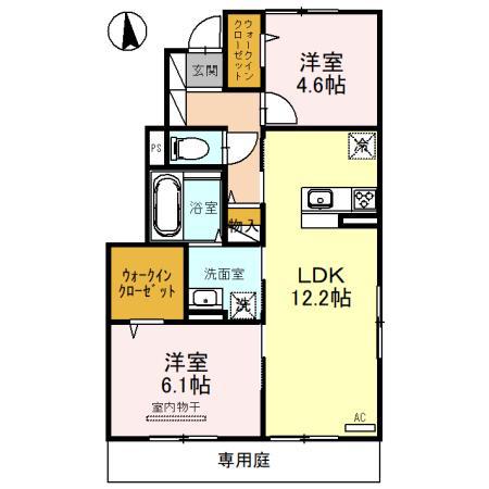 メゾン・ド・五条宮(2LDK/2階)の間取り写真