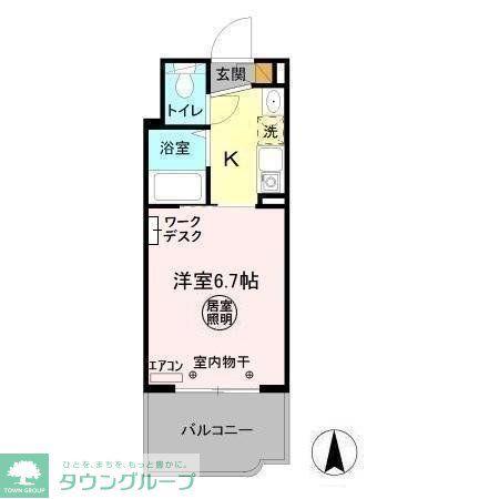 パティオ坂巻(1K/1階)の間取り写真