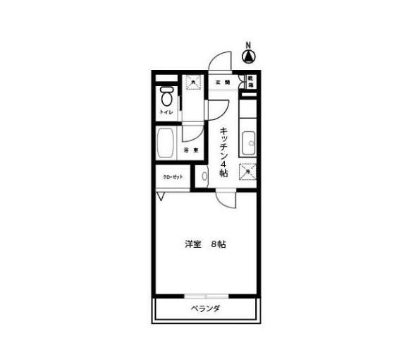 山咲ビル(1K/3階)の間取り写真