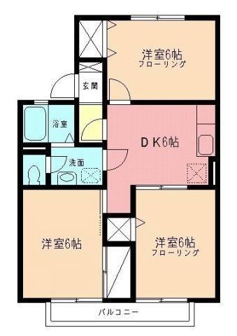 クレールシャトル(3DK/1階)の間取り写真