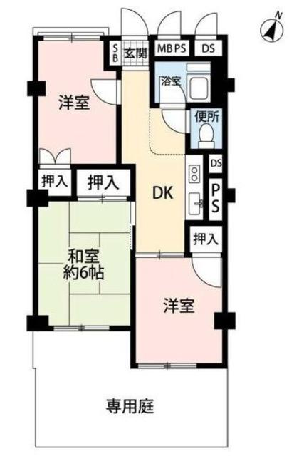 ニックハイム行徳第1(3DK/1階)の間取り写真