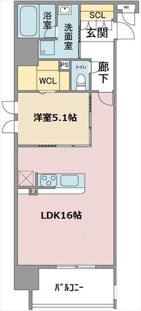 サニーグレイス本郷(1LDK/5階)の間取り写真