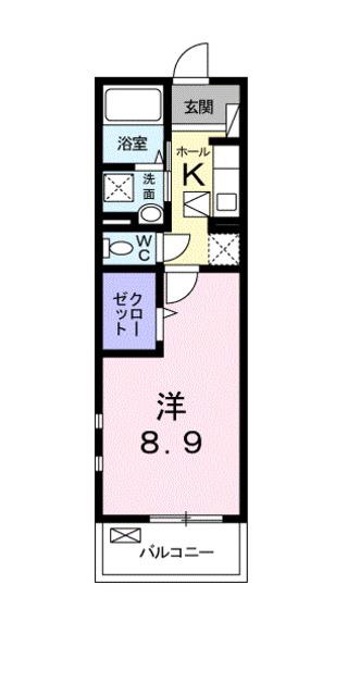 リヴェール(1K/2階)の間取り写真