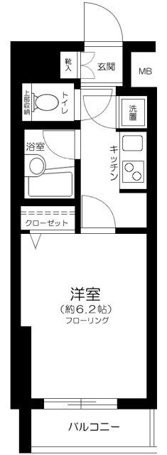 菱和パレス田園調布東(1K/3階)の間取り写真