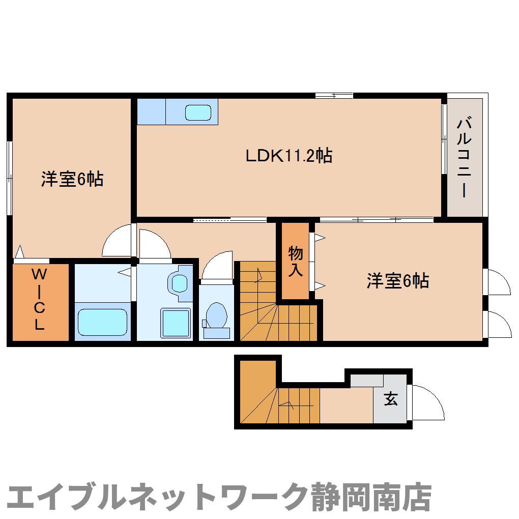 セイバリー大富(2LDK/2階)の間取り写真
