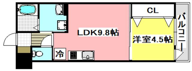 LA・VIE-EST BELLE(1LDK/3階)の間取り写真