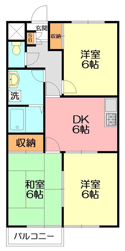 エスティーア洋光台(3DK/2階)の間取り写真