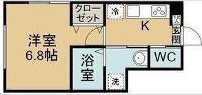 オーシャンビュール長町南(1K/1階)の間取り写真