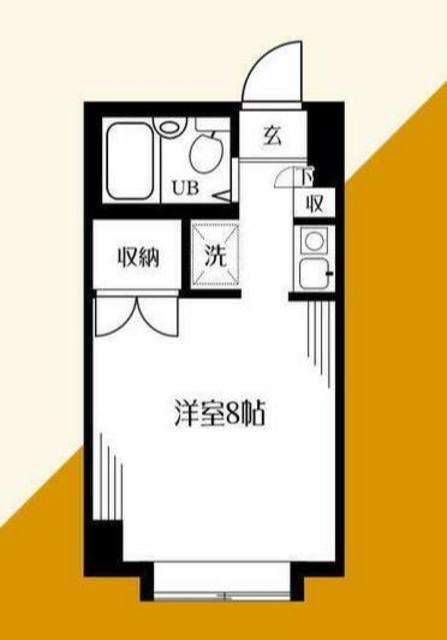 ラカセッタ(ワンルーム/3階)の間取り写真