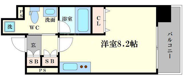 KDXレジデンス本町橋(ワンルーム/5階)の間取り写真