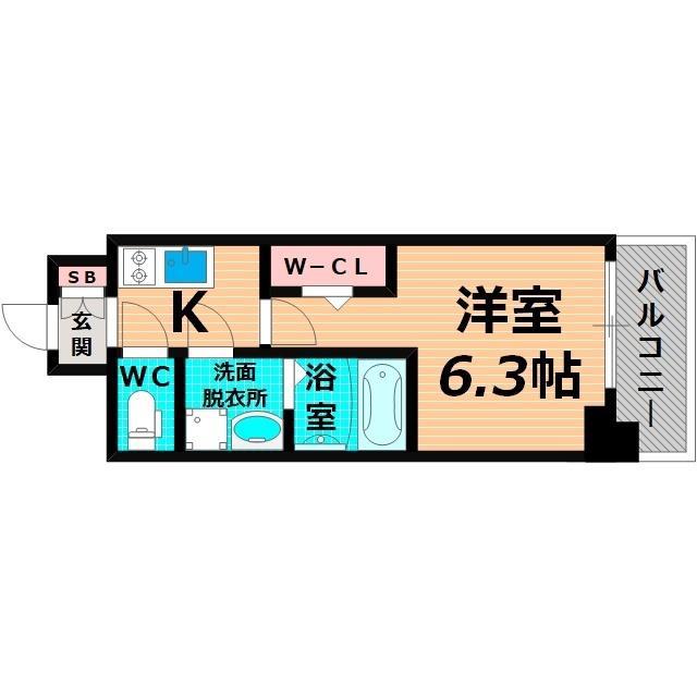 ファーストフィオーレ京橋ブレイニー(1K/2階)の間取り写真