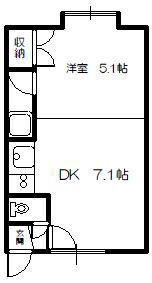 永大グリーンハイツ48(1DK/2階)の間取り写真