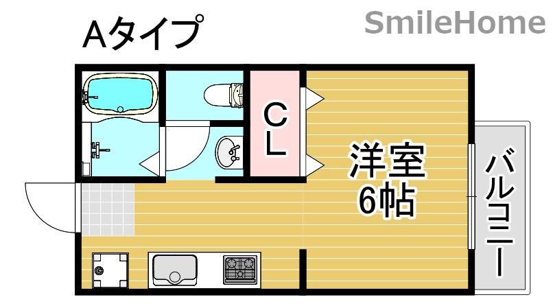 サングリーン住之江(1K/1階)の間取り写真