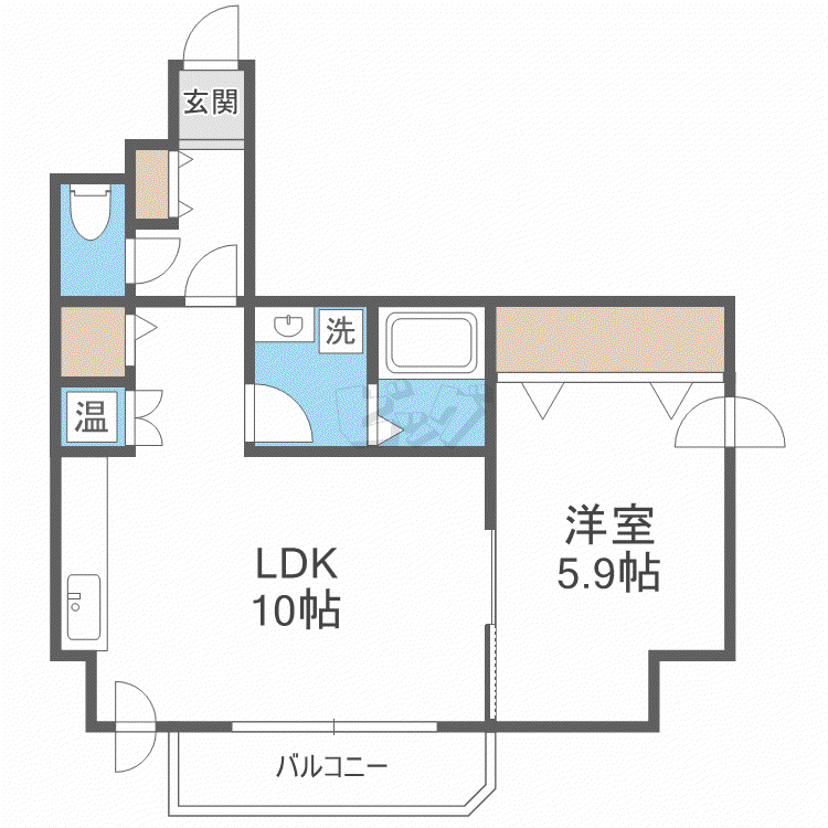 シャレオ当別 壱番館(1LDK/6階)の間取り写真