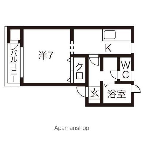 アイルトン(1K/2階)の間取り写真