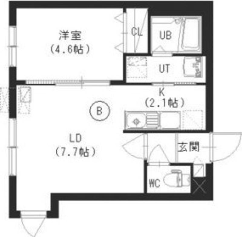 ルチアーノ白石(1LDK/2階)の間取り写真