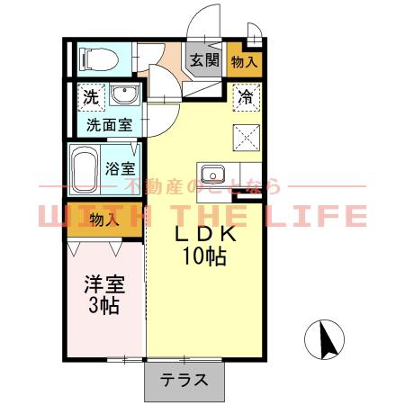 フローラタウン(1LDK/1階)の間取り写真