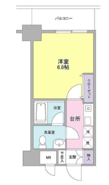 セレーノ品川(1K/2階)の間取り写真