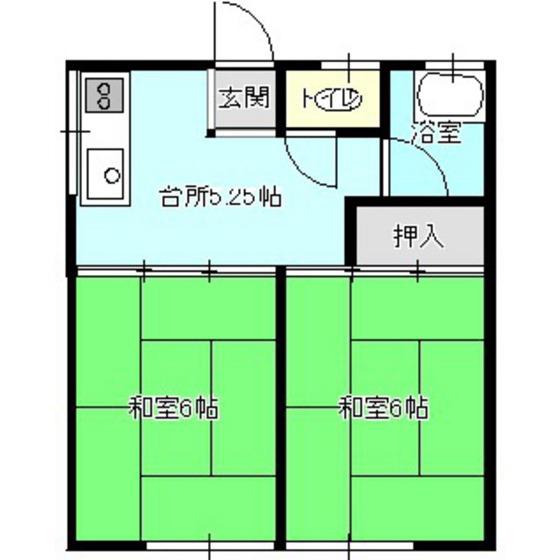 コーポ南青山(2K/2階)の間取り写真
