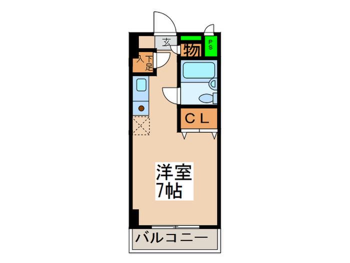 第7植村ビル(ワンルーム/1階)の間取り写真