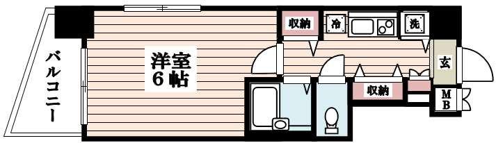 プレサンス新宿御苑前アルティメット(1K/13階)の間取り写真