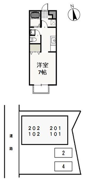 アルエット国富(1K/1階)の間取り写真
