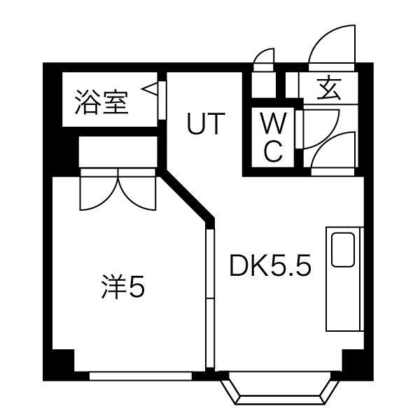 SERAM BLD北大通(1DK/2階)の間取り写真