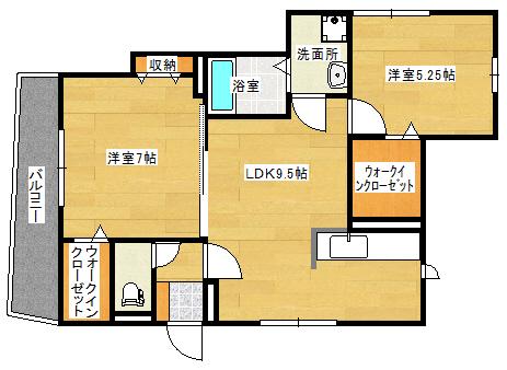 SAKURAコート(1LDK/1階)の間取り写真