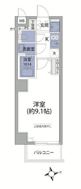 EXCEROSA芝公園(1K/2階)の間取り写真