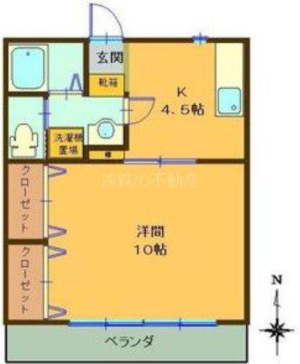 COSMOΑ(1K/1階)の間取り写真
