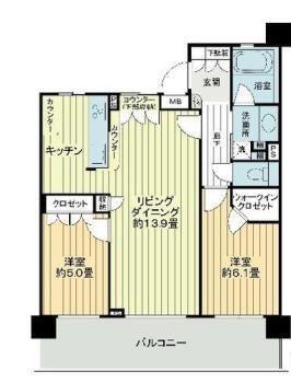 ジェイパーク田端(2LDK/2階)の間取り写真