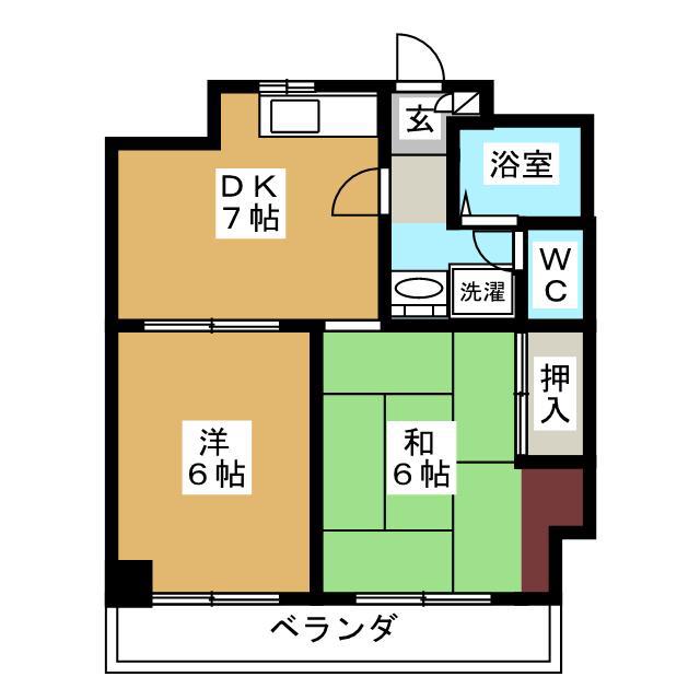 セレクトハウス宇田川(2DK/1階)の間取り写真