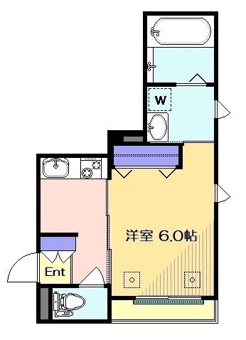 ラ ボヌール(1K/2階)の間取り写真