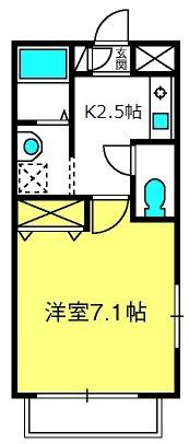 メゾンデュール(1K/2階)の間取り写真