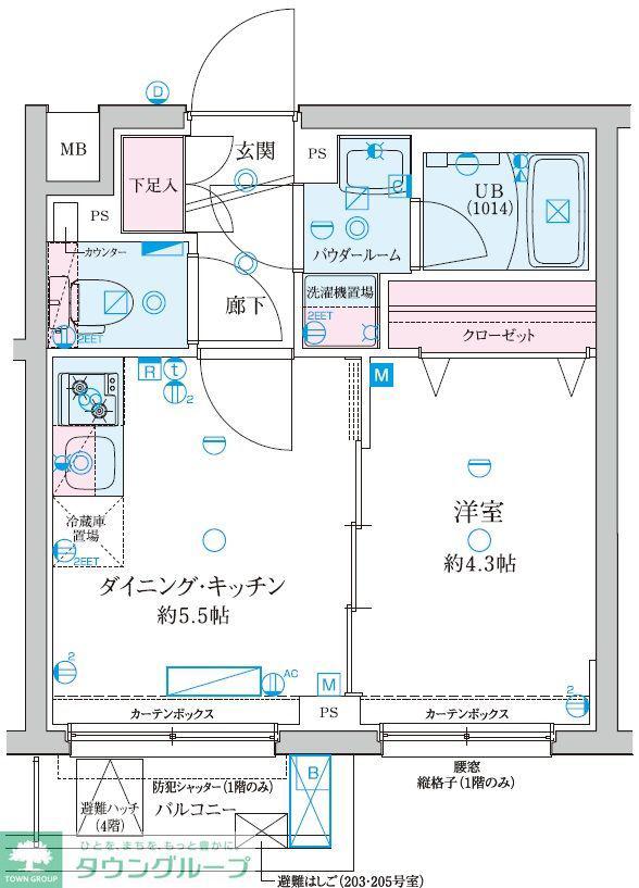 GENOVIA京成立石V(1DK/3階)の間取り写真