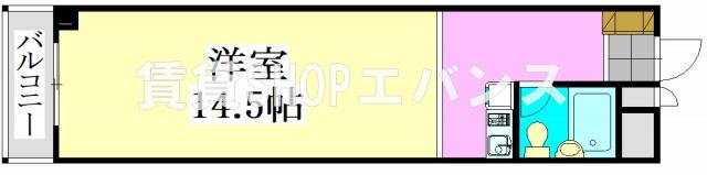 セザール大久保(ワンルーム/3階)の間取り写真