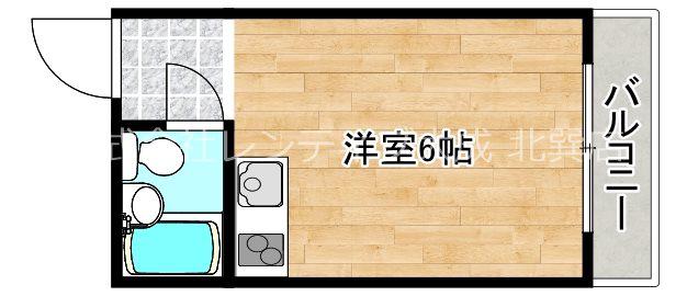 YOUハイム北巽(ワンルーム/3階)の間取り写真