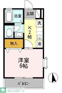 レーベンハイム(1K/2階)の間取り写真