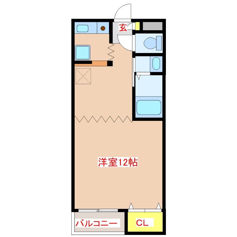 アベニール平佐(ワンルーム/1階)の間取り写真