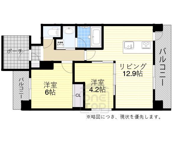 ZEN 豊中南(2LDK/2階)の間取り写真