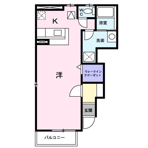 ハイムコンフォートB(1K/1階)の間取り写真