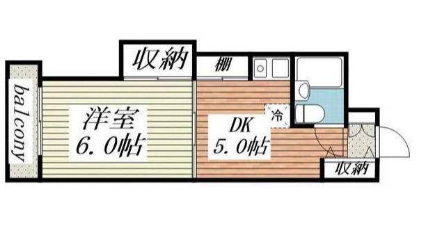 ブルーリーフ・K(1DK/2階)の間取り写真