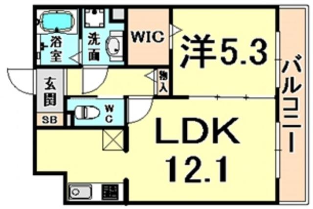 CASAIMAKITADILUNA(1LDK/2階)の間取り写真