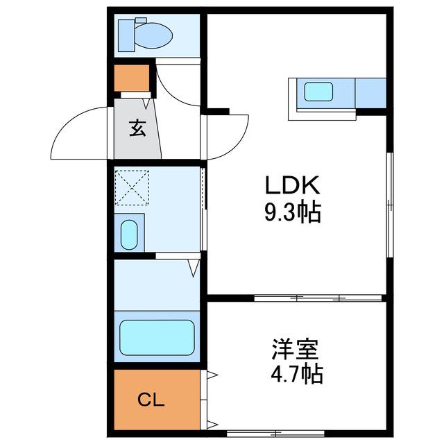 TEMIDENCE北22条 テミデンス北22条(1LDK/3階)の間取り写真