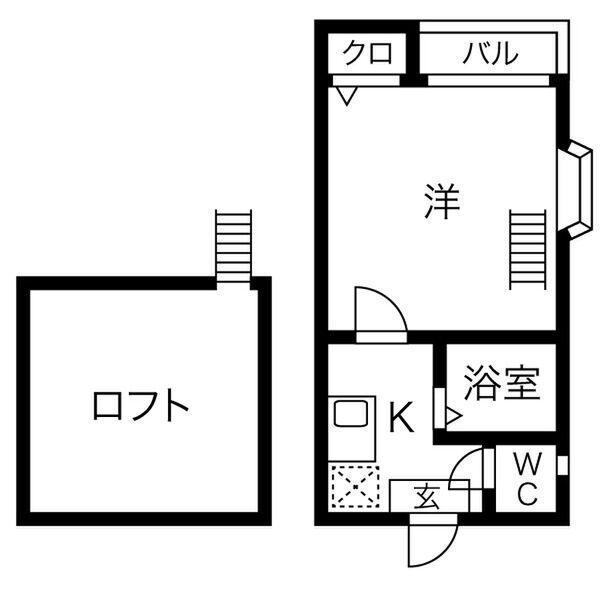 OAZO中村(1K/1階)の間取り写真