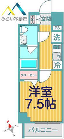 SHOKEN RESIDENCE横浜天王町II(1K/2階)の間取り写真