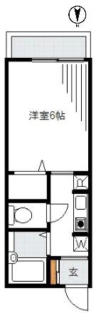 セントラル新町(1K/2階)の間取り写真