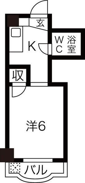シンフォニースクエアII(1K/2階)の間取り写真