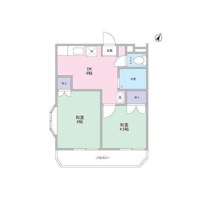 フェリース本郷台A棟(2DK/1階)の間取り写真