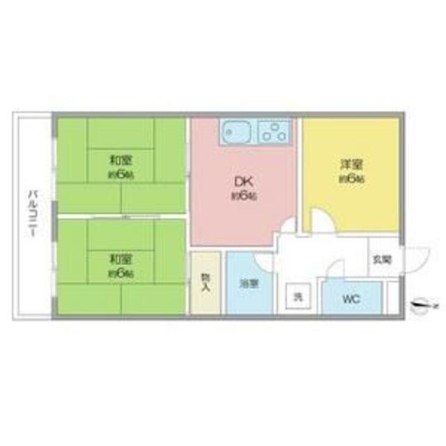 シティーハイム児玉(3DK/2階)の間取り写真